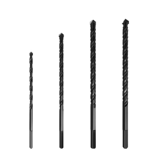 6 8 10 12mm schwarz verlängern Multi-funktionale Glas Bohrer Dreieck Bits Keramik Fliesen Beton Ziegel Metall Edelstahl stahl Holz(4 pcs set) von AYAZER