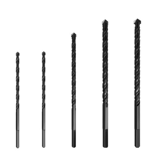 6 8 10 12mm schwarz verlängern Multi-funktionale Glas Bohrer Dreieck Bits Keramik Fliesen Beton Ziegel Metall Edelstahl stahl Holz(5pcs set) von AYAZER