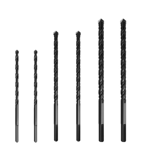 6 8 10 12mm schwarz verlängern Multi-funktionale Glas Bohrer Dreieck Bits Keramik Fliesen Beton Ziegel Metall Edelstahl stahl Holz(6pcs set) von AYAZER