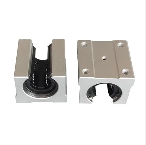 Standard-/erweiterte Kupferhülse, Stahlschutzplatte, staubdichte Box, SBR16UU-Schieber(Black,2PCS) von AYAZER