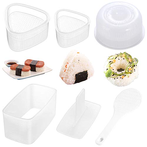 Sushi-Maker-Set, antihaftbeschichtet, Musubi-Maker, Onigiri-Dreiecks-Sushi-Presse (groß und klein), Donut-Reisformer, DIY-Werkzeug, 4 Stück von AYCCNH