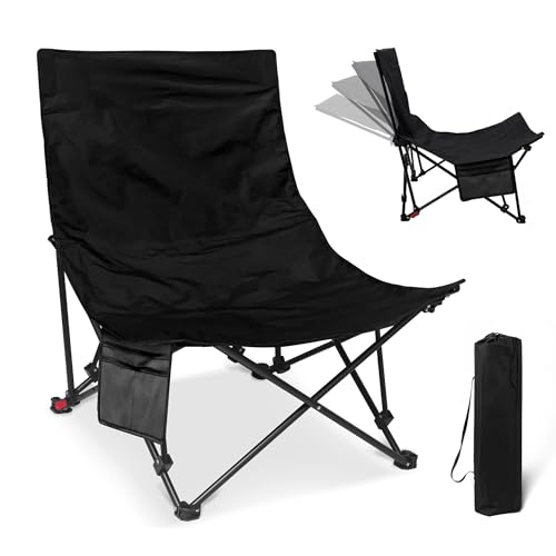 Campingstuhl Faltbar, Anglerstuhl mit Tragetasche & Seitentaschen, Camping Stuhl bis150kg, Strandstuhl mit 4 Positionen Verstellba, Klappstühle Camping 65cm Breit für Camping Outdoor Fishing (Schwarz) Campingstuhl Faltbar, Anglerstuhl mit Tragetasche & Seitentaschen, Camping Stuhl bis150kg, Strandstuhl mit 4 Positionen Verstellba, Klappstühle Camping 65cm Breit für Camping Outdoor Fishing (Schwarz) von AYDFUORT