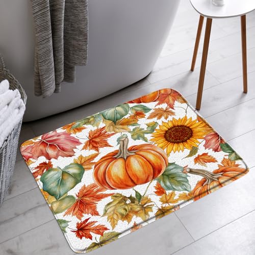 AYDSMYD Badematte mit Sonnenblumen- und Kürbismotiv, rustikales Bauernhaus, Badezimmer, WC-Dekoration, 45,7 x 76,2 cm AYDSMYD Badematte mit Sonnenblumen- und Kürbismotiv, rustikales Bauernhaus, Badezimmer, WC-Dekoration, 45,7 x 76,2 cm von AYDSMYD