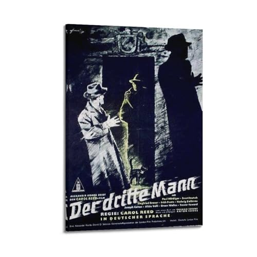 AYERWAENN Poster "The Third Man", ästhetische Wandkunst, Leinwand, Vintage-Poster, dekoratives Gemälde, Wohnzimmer, Schlafzimmer, Dekoration, 60 x 90 cm, Rahmenstil AYERWAENN Poster "The Third Man", ästhetische Wandkunst, Leinwand, Vintage-Poster, dekoratives Gemälde, Wohnzimmer, Schlafzimmer, Dekoration, 60 x 90 cm, Rahmenstil von AYERWAENN