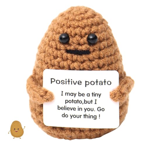 AYEUPZ Positive Kartoffel Pocket Hug Geschenk,Lustige Positive Potato Puppes,Creative Wool Potato Doll mit Positiver Energiekarte,für Home Office Desktop Ornament (Kartoffel) von AYEUPZ