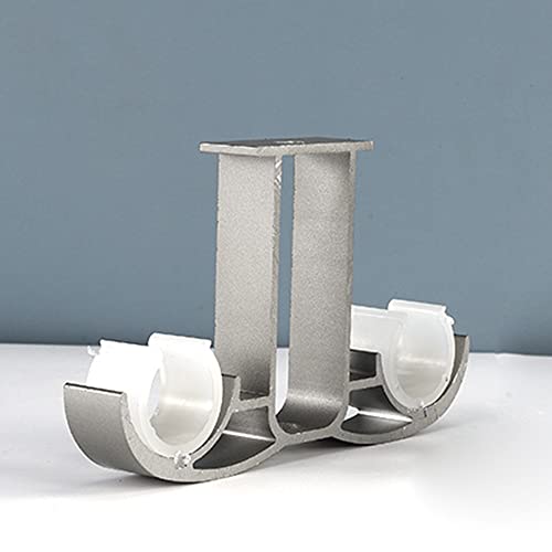 4 Stück Doppel Gardinenstange Halterung Aluminiumlegierung Deckenhalterung Gardinenstangenhalter Vorhang Stange Halter Wandhalterung Mit Schraube (Advanced Grey) von AYGCI