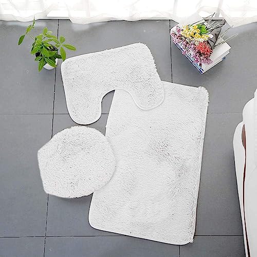 AYGCI Badgarnitur 3 Stück Badematten Set Weiche saugfähige, Vorleger mit Ausschnitt für Stand-WC rutschfeste Badematte Teppiche & Toilettendeckelabdeckung Set AYGCI Badgarnitur 3 Stück Badematten Set Weiche saugfähige, Vorleger mit Ausschnitt für Stand-WC rutschfeste Badematte Teppiche & Toilettendeckelabdeckung Set von AYGCI