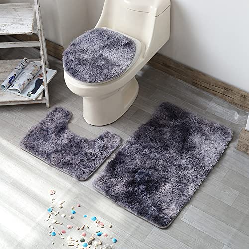 AYGCI Badteppich Set 3 Teiliges, rutschfeste Badematte, Flauschig Contour Badteppich, Toilettensitzbezug U-förmiger Konturteppich und Toilettendeckel AYGCI Badteppich Set 3 Teiliges, rutschfeste Badematte, Flauschig Contour Badteppich, Toilettensitzbezug U-förmiger Konturteppich und Toilettendeckel von AYGCI