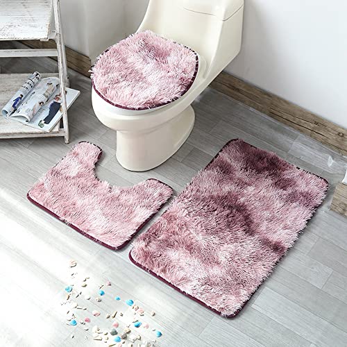 AYGCI Badteppich Set 3 Teiliges, rutschfeste Badematte, Flauschig Contour Badteppich, Toilettensitzbezug U-förmiger Konturteppich und Toilettendeckel AYGCI Badteppich Set 3 Teiliges, rutschfeste Badematte, Flauschig Contour Badteppich, Toilettensitzbezug U-förmiger Konturteppich und Toilettendeckel von AYGCI