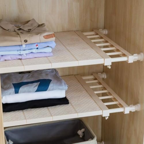 Küchenschrank-Organizer Erweiterbar Lagerregal Verstellbares Separator Schuhe Regaltrenner Organizer DIY Separator Teiler Ohne Bohren für Schlafzimmer Theken Bücherregal (Width 42 [Length 87-108cm]) von AYGCI