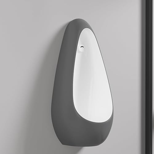 AYHARYLH An Der Wand Montiertes Keramik-Urinal Für Männer, Auslaufsichere Urinale Für Männer, Kommerzielles Auswasch-Urinal(Dark Gray+White) von AYHARYLH