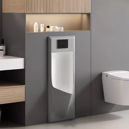 AYHARYLH Automatisches Sensor-Urinal Für Männer,Urinal Muraux Pour Hommes, Spritzwassergeschütztes Urinals Pour Salle De Bain, Garage Pour Adultes(Gray,38x100x3cm/15x39x1.2in) von AYHARYLH