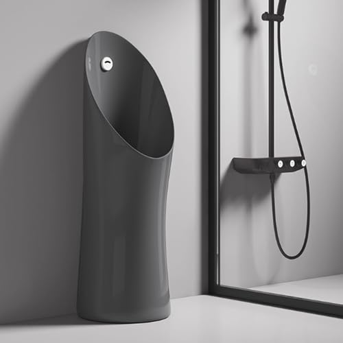 AYHARYLH Bodenstehendes Urinal Für Männer, Kommerzielles Auswaschurinal, Auslaufsicheres Urinal Für Männer, Automatische Spülung, Keramikmaterial(Gray) von AYHARYLH