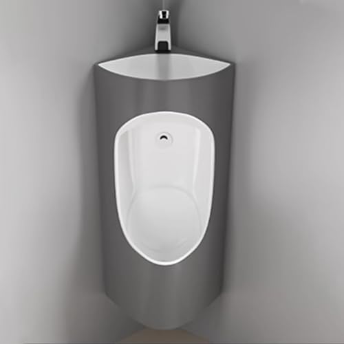 AYHARYLH Eck Urinale Für Herren Badezimmer, Urinale Für Männer Wandmontiertes Herrenurinal Für Ecken, Haushalts-/Gewerbebereich-Urinal(Gray) von AYHARYLH