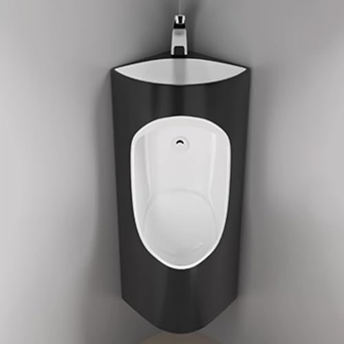 AYHARYLH Eck Urinale Für Herren Badezimmer, Urinale Für Männer Wandmontiertes Herrenurinal Für Ecken, Haushalts-/Gewerbebereich-Urinal(Nero) von AYHARYLH