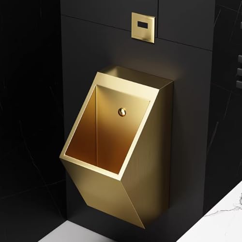 AYHARYLH Kleines Urinal Aus Edelstahl,Kommerzielles Spül-Urinal,Pour Salle De Bain, Garage Pour Adultes(Gold) von AYHARYLH