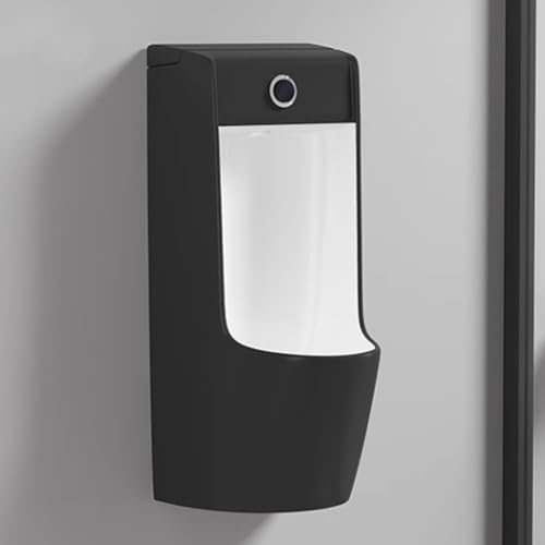 AYHARYLH Urinal, An Der Wand Montierte Urinale for MäNner,Wandmontiertes Urinal, Geeignet Für Badezimmer, Hotel, Einkaufszentrum(Black+White) von AYHARYLH