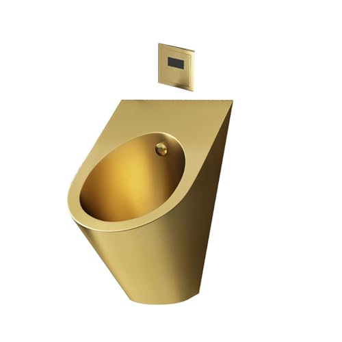 AYHARYLH Urinal Aus Edelstahl 304, Kommerzielles Spül-Urinal, An Der Wand Montiertes Urinal Für Herrenbäder, Pour Salle De Bain, Garage Pour Adultes(Gold) von AYHARYLH