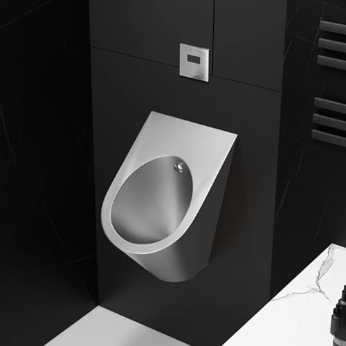 AYHARYLH Urinal Aus Edelstahl 304, Kommerzielles Spül-Urinal, An Der Wand Montiertes Urinal Für Herrenbäder, Pour Salle De Bain, Garage Pour Adultes(Silver) von AYHARYLH