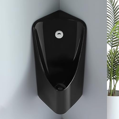 AYHARYLH Urinale Für Männer Keramik-Urinal Männer Für Die Ecke, Garagen, Hotels, Krankenhäuser, Fabriken, Weiß/Schwarz(Nero) von AYHARYLH