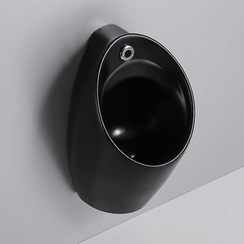 AYHARYLH Urinale Kuchen Für Männer Badezimmer, Keramik-Urinal Mit Waschbecken Und Automatischem Sensorhahn, Wandmontiertes Urinal(Nero) von AYHARYLH