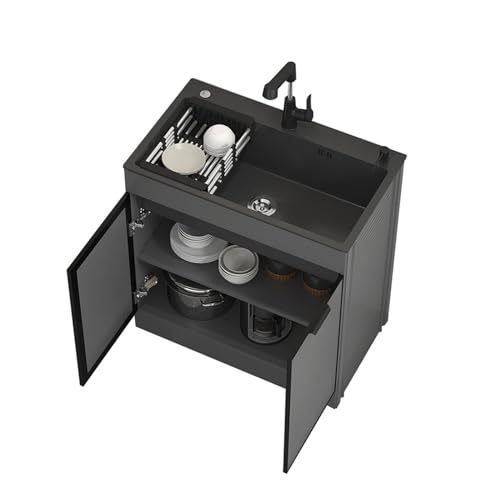 Catering Gewerbliche Spüle Mobile Spüle Spülbecken Kommerzielles Einzelbecken-Waschbecken Camping Spüle Mit Wasserhahn Waschtisch Spültisch Für Außen, Innen, Küche, Restaurant (Size : 55 * 45cm) von AYHARYLH