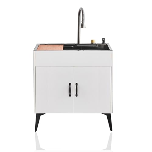 Catering Gewerbliche Spüle Mobile Spüle Spülbecken Schrankspüle Aus Edelstahl Kommerzielles Einzelbecken-Waschbecken Spülschrank Campingküche Wäscherei, Garage Oder Garten, Drinnen Und Draußen (Color Catering Gewerbliche Spüle Mobile Spüle Spülbecken Schrankspüle Aus Edelstahl Kommerzielles Einzelbecken-Waschbecken Spülschrank Campingküche Wäscherei, Garage Oder Garten, Drinnen Und Draußen (Color von AYHARYLH