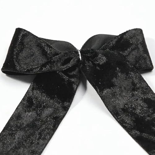 10 Yards 25MM 38MM Samtband für handgemachte Verpackung Hochzeitsdekoration DIY Haarschleifen 2021091801-08 Schwarz-38MM von AYHTUD
