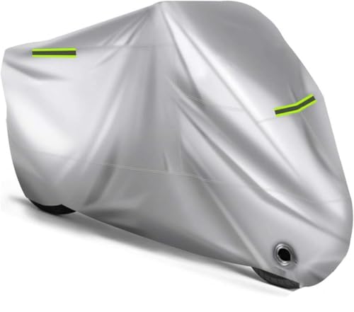 AYHYA Motorrad Abdeckplane für BMW CE 04 2022 2023 2024, Outdoor Motorradabdeckung - Motorrad Schutzhülle, Wasserdicht Staubdicht UV-Schutz Mit-Reflektionsstreifen,Silver-XXXXL von AYHYA