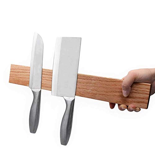 AYHa Magnet-Messerhalter aus Holz, Wandhalterung Strip Bar-Zahnstangen für Messer, Metallgeräte, Werkzeuge, starke magnetische, Eiche, 43 * 6cm,Eiche,43 * 6cm von AYHa