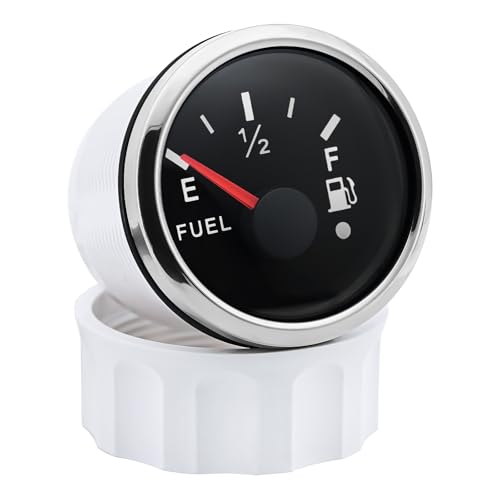 0-190 Ohm 2 "52mm Tankanzeige + Kraftstoff-Schwimmersensor for Marine Auto RV Boot Öltank Füllstandsanzeige mit Alarm-LED Custom(Only Gauge) von AYJYZHIAG