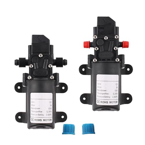 1 stücke Automatischer Strömungsschalter 5L/Min DC12V 60W 130PSI AUTO Membranwasserpumpe Kleine Safe Selbstansaugende Pumpen(12V add adapter,60W A) von AYJYZHIAG