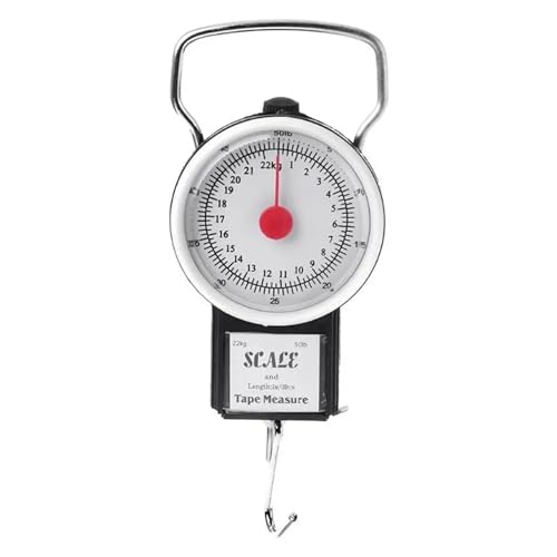 22 kg tragbare Mini-Gepäckwaage mit Zifferblatt, Taschengewicht, Gepäck, Koffer, Reisewaage, Maßband, Hakenwaage 22 kg tragbare Mini-Gepäckwaage mit Zifferblatt, Taschengewicht, Gepäck, Koffer, Reisewaage, Maßband, Hakenwaage von AYJYZHIAG