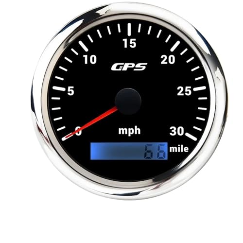 30/60/80/120/160/200 MPH 85MM GPS Tachometer 7 Farben Hintergrundbeleuchtung Speed ​​Gauge Sensor(200MPH Black silver) von AYJYZHIAG