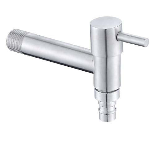 304 Edelstahl Schnellöffnung Waschmaschine Wasserhahn 4 Wasser Verlängert Balkon Mopp Pool(Silver A) von AYJYZHIAG