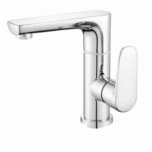 360° schwenkbarer Badezimmerhahn, Edelstahl-Waschtischarmatur, Warm- und Kaltmischbatterie, Pistole, Grau/Silber, Badezimmer-Aufsatzhahn(Silver) von AYJYZHIAG