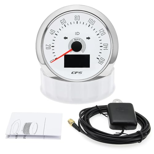 85MM Digitaler GPS-Tachometer 0-160MPH 0-200KMH Geschwindigkeitsmesser mit GPS-Antenne for Auto-Marineboot 7-Farben-Hintergrundbeleuchtung(160 MPH WS) von AYJYZHIAG