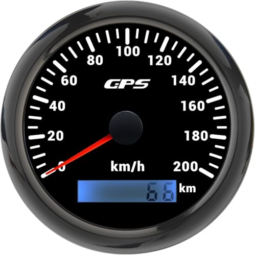 85MM GPS Tacho Gauge 7 Farbe LED Hintergrundbeleuchtung for Motorrad Marine Boot Lkw 60 Kmh 200 Speed ​​Gauge Meter(0-200KMH-BN) von AYJYZHIAG