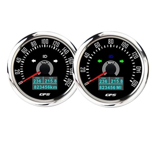 85MM GPS Tachometer 0-160MPH 0-200KMH Mit Antenne 7 Farben Hintergrundbeleuchtung Digital LED Kilometerzähler Gauge(200kmhBS) von AYJYZHIAG