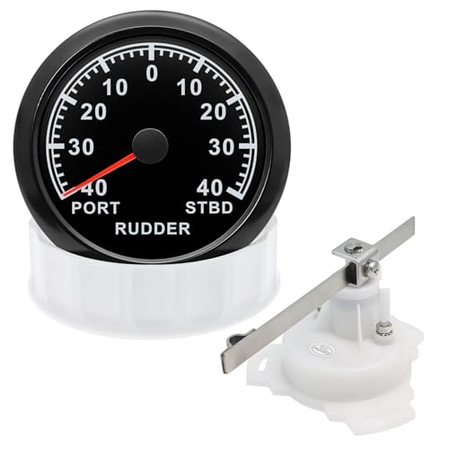 85mm 0-190ohm Ruder Winkel Gauge for Boot Marine Anzeige Sensor Mit Rot LED Hintergrundbeleuchtung(White) von AYJYZHIAG