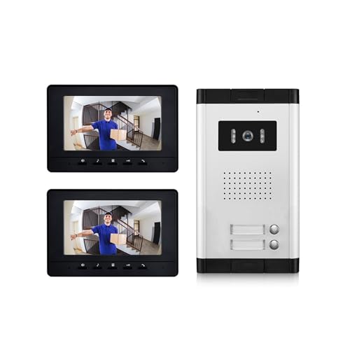 AYJYZHIAG 1-2 Einheiten Wohnung Video Türklingel Intercom System for Haus Gebäude Wohnungen Sicherheit Tür Telefon Monitor(V70HB-520-1V2) von AYJYZHIAG