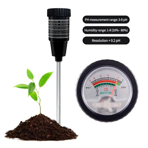AYJYZHIAG 2-in-1-Bodenfeuchtemessgerät, PH-/Feuchtigkeitsmessgerät, tragbarer Gartenbodenanalysator, Säuretester 3~8 pH for Pflanzen von Gartenwerkzeugen(Long Probe Tester) von AYJYZHIAG