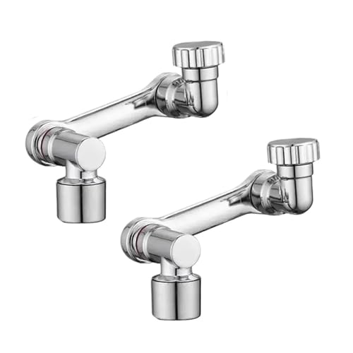 AYJYZHIAG 2-teilige Wasserhahnverlängerung, ABS-Roboterarm, Einzelmodus, 1080 ° drehbare universelle, schwenkbarer Wasserhahn for Badezimmerwaschbecken von AYJYZHIAG