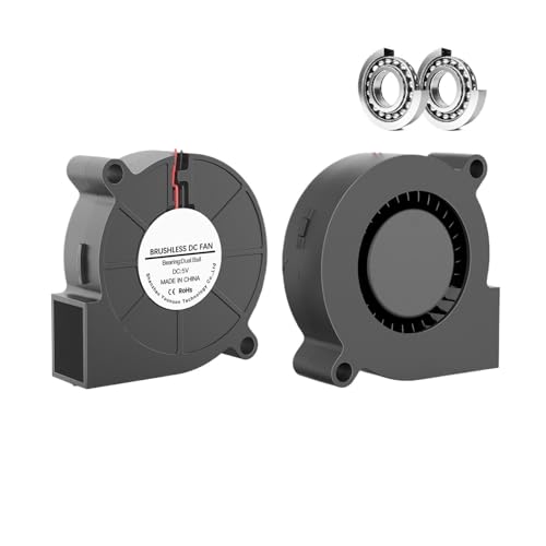 AYJYZHIAG 2PCS 5015 50mm DC 24V 12V 5V 2Pin Dual Ball/Gleitlager Bürstenlosen Kühlung gebläse Fan x 15mm Gebläse Kühler(24V BALL 2PIN_NO RGB) von AYJYZHIAG