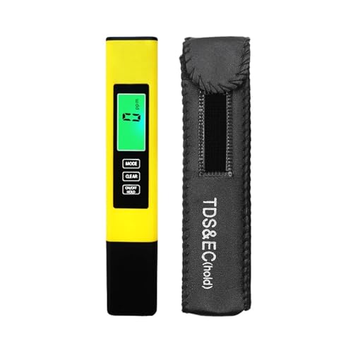 AYJYZHIAG 3-in-1-Stift zur erweiterten Prüfung und Überwachung der Wasserqualität, genaue Messung von TDS, EC, Leitfähigkeit Temperatur, zweifarbige Hintergrundbeleuchtung(Yellow Holsters Box) von AYJYZHIAG
