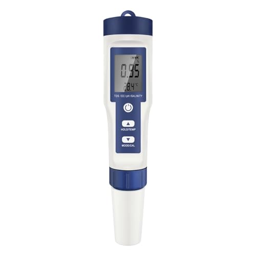 AYJYZHIAG 5-in-1-Digital-PH-TDS-EC-Meter-Stift, Salzgehalt-Temperatur-Tester, Leitfähigkeitsfilter-Reinheit mit Hintergrundbeleuchtung for Aquarienwasser(Without Backlight) von AYJYZHIAG