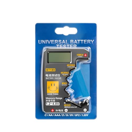 AYJYZHIAG BT189 Knopfzellen-Batterietester 9 V NDC AA AAA Universal-Haushalts-LCD-Display Batterietester Power Bank Detektoren Werkzeuge(Black(Box)) von AYJYZHIAG