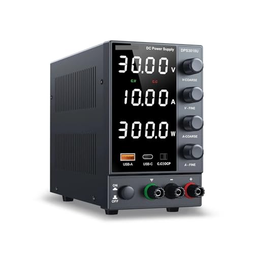 AYJYZHIAG DC-Netzteil, variabel, 30 V, 0–10 A, mit Encoder-Grob- und Feineinstellknöpfen, Tisch mit USB- und Typ-C-Schnellladeanschlüssen(DPS305U) von AYJYZHIAG