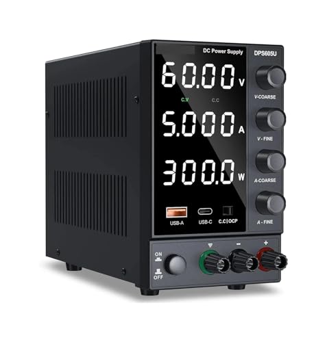 AYJYZHIAG DC-Netzteil, variabel, 30 V, 0–10 A, mit Encoder-Grob- und Feineinstellknöpfen, Tisch mit USB- und Typ-C-Schnellladeanschlüssen(DPS605U) von AYJYZHIAG
