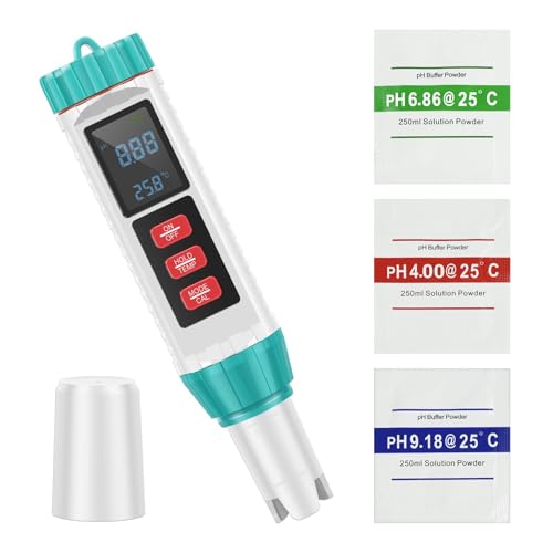 AYJYZHIAG Digitaler Pool-Wassertester, hochpräzises PH-Meter, tragbares Pool-Salzmessgerät, multifunktionaler Test von PH/EC/TDS/Salzgehalt/Temperatur von AYJYZHIAG